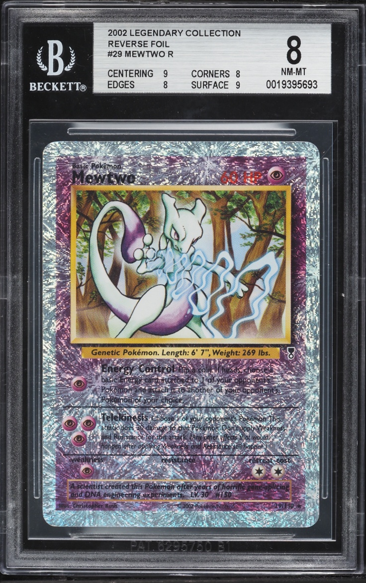 2002 Pokemon Legendary Collection Reverse Holo Mewtwo #29 BGS 8 NM-MT