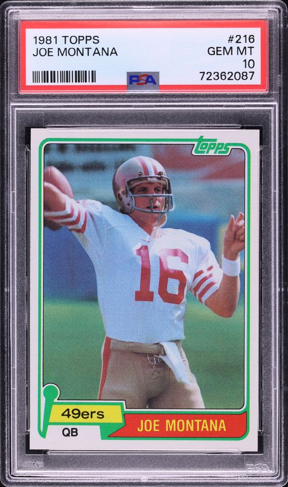 1981 Topps Football Joe Montana ROOKIE #216 PSA 10 GEM MINT