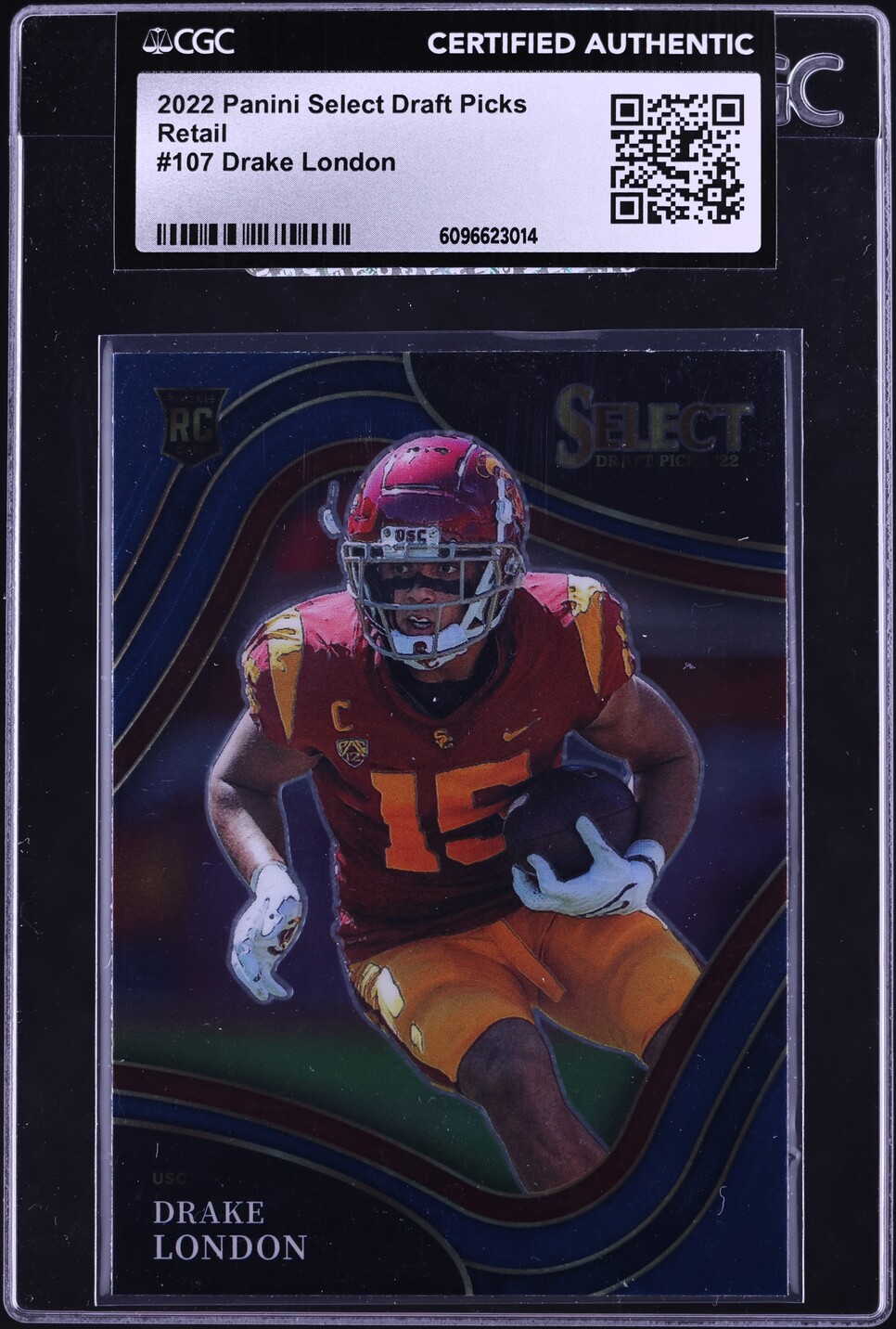 2022 Select Field Level Draft Picks Retail Drake London ROOKIE #107 CGC AUTH