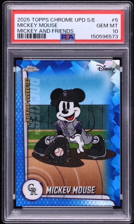 2025 Topps Chrome Sapphire Update Series Mickey And Friends Mickey Mouse #MLBA-5 PSA 10 GEM