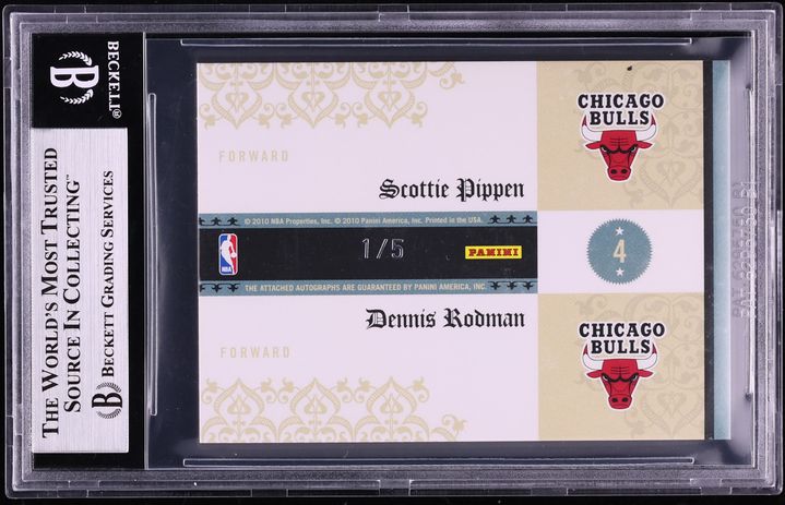 2009 Playoff National Treasures All Decade Scottie Pippen Dennis Rodman AUTO 1/5 #4 BGS AUTH
