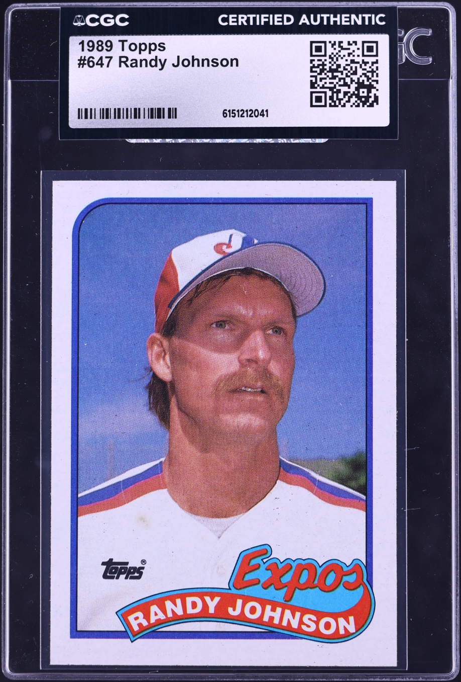 1989 Topps Randy Johnson ROOKIE #647 CGC AUTH