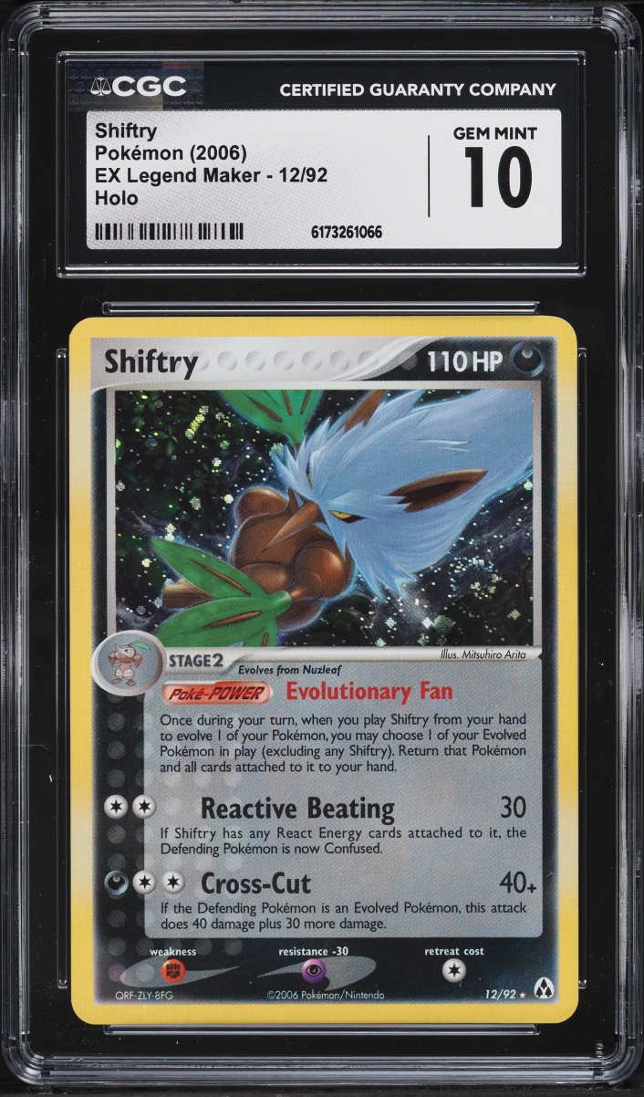 2006 Pokemon EX Legend Maker Holo Shiftry #12 CGC 10 GEM MINT