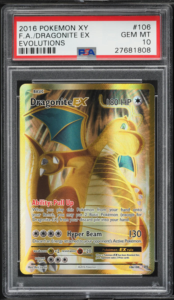 2016 Pokemon XY Evolutions Full Art Dragonite EX #106 PSA 10 GEM MINT