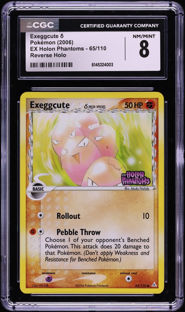 2006 Pokemon EX Holon Phantoms Reverse Holo Exeggcute #65 CGC 8 NM-MT