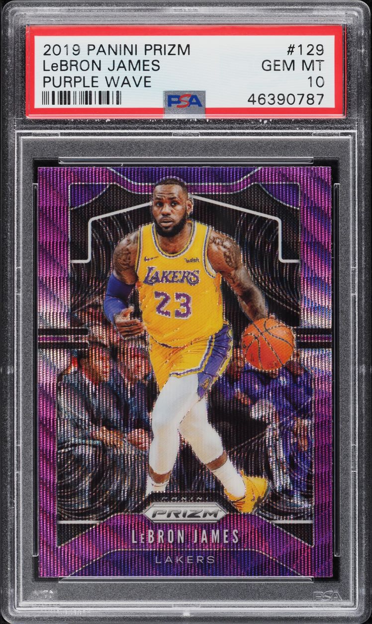 2019 Panini Prizm Purple Wave LeBron James #129 PSA 10 GEM MINT