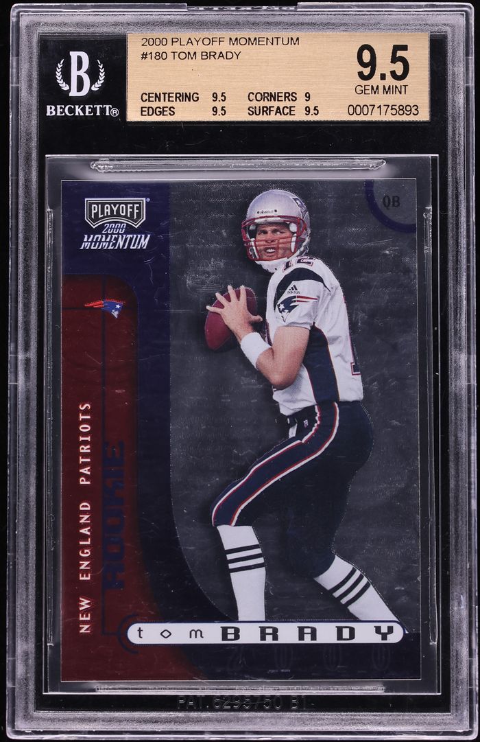 2000 Playoff Momentum Tom Brady ROOKIE /750 #180 BGS 9.5 GEM MINT