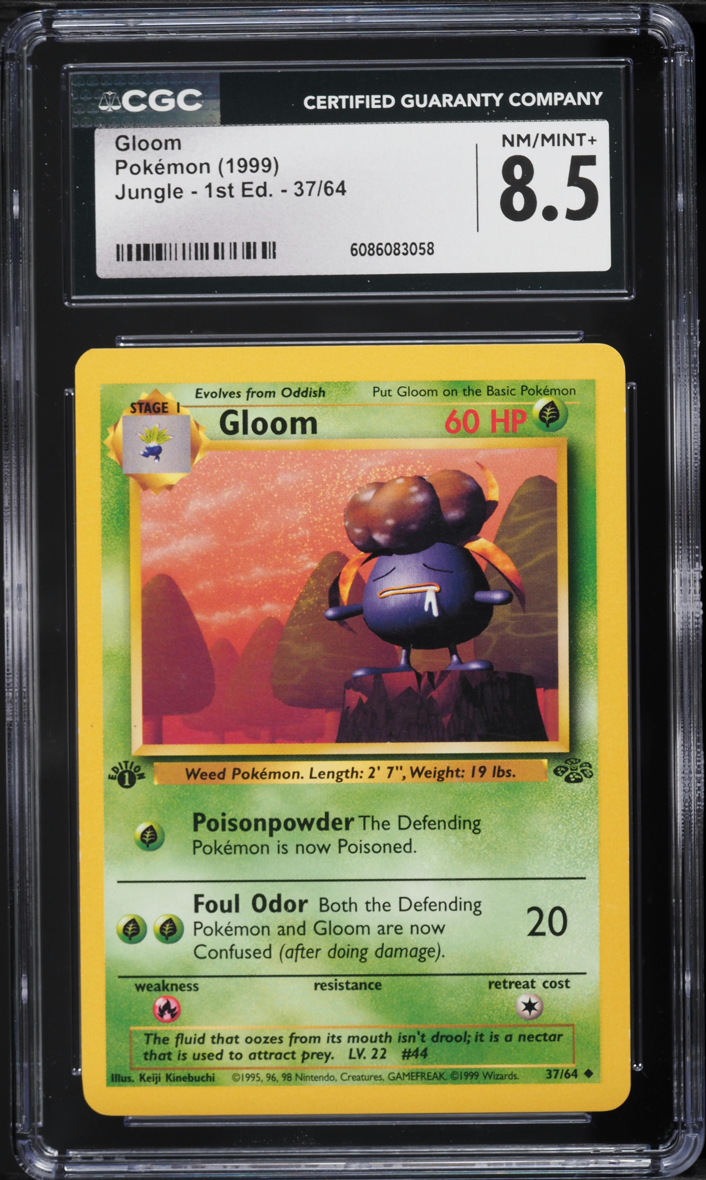 1999 Pokemon Jungle 1st Edition Gloom #37 CGC 8.5 NM-MT+