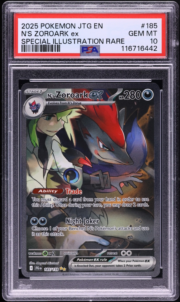 2025 Pokemon Scarlet & Violet Journey Together SIR N's Zoroark ex #185 PSA 10 GEM MINT