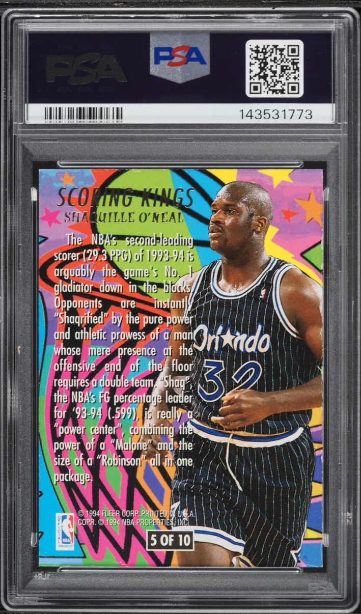 1994 Ultra Scoring Kings Shaquille O'Neal #5 PSA 7 NRMT