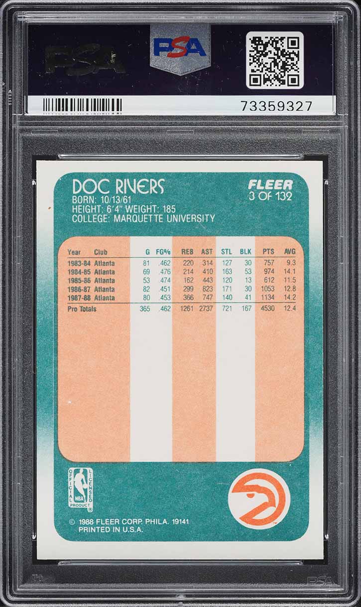 1988 Fleer Basketball Doc Rivers #3 PSA 10 GEM MINT