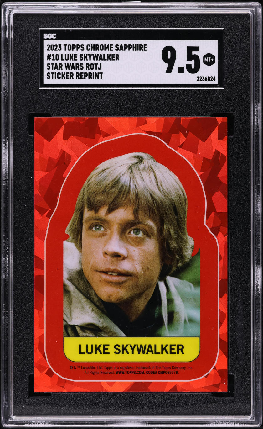 2023 Topps Chrome Sapphire Star Wars Sticker Reprint Luke Skywalker #10 ...