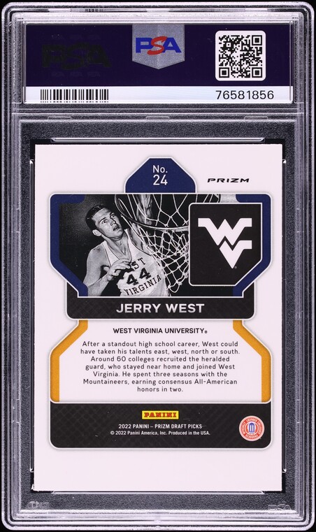 2022 Panini Prizm Draft Picks Venom Jerry West #24 PSA 10 GEM MINT