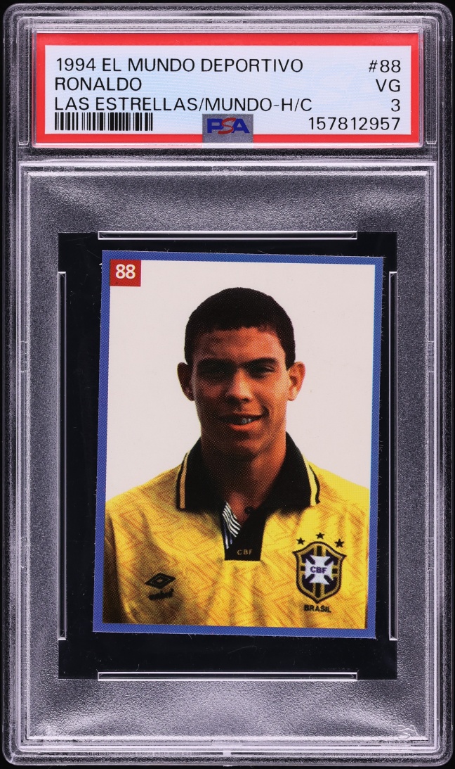 1994 El Mundo Deportivo Las Estrellas Del Mundo Hand Cut Ronaldo ROOKIE #88 PSA 3 VG