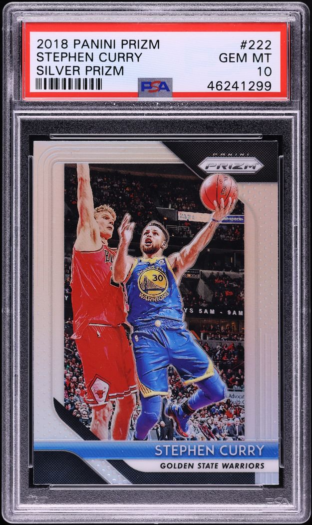 2018 Panini Prizm Silver Stephen Curry #222 PSA 10 GEM MINT