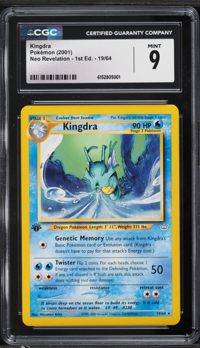 2001 Pokemon Neo Revelation 1st Edition Kingdra #19 CGC 9 MINT