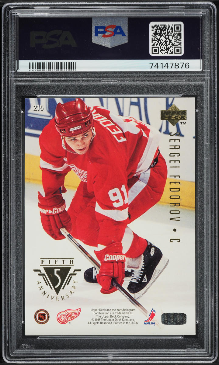 1995 Upper Deck Young Guns 5th Anniversary Sergei Fedorov ROOKIE #215 PSA 9 MINT