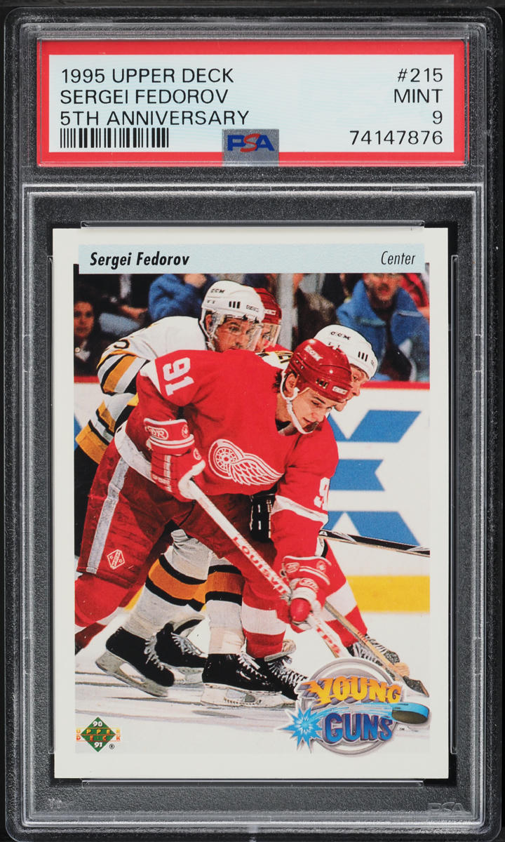 1995 Upper Deck Young Guns 5th Anniversary Sergei Fedorov ROOKIE #215 PSA 9 MINT