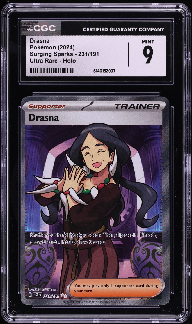 2024 Pokemon Scarlet & Violet Surging Sparks Full Art Drasna #231 CGC 9 MINT