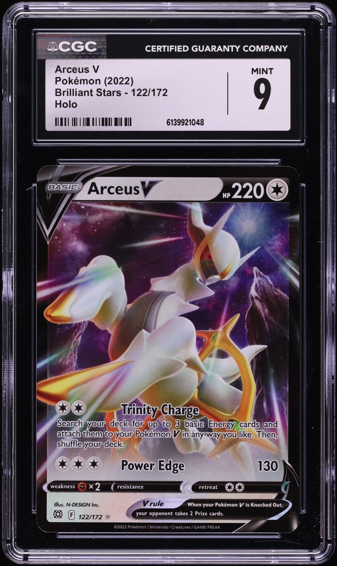 2022 Pokemon Sword & Shield Brilliant Stars Arceus V #122 CGC 9 MINT