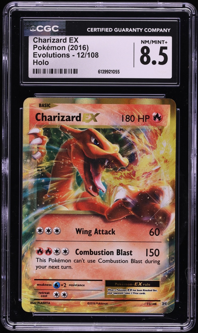 2016 Pokemon XY Evolutions Holo Charizard EX #12 CGC 8.5 NM-MT+