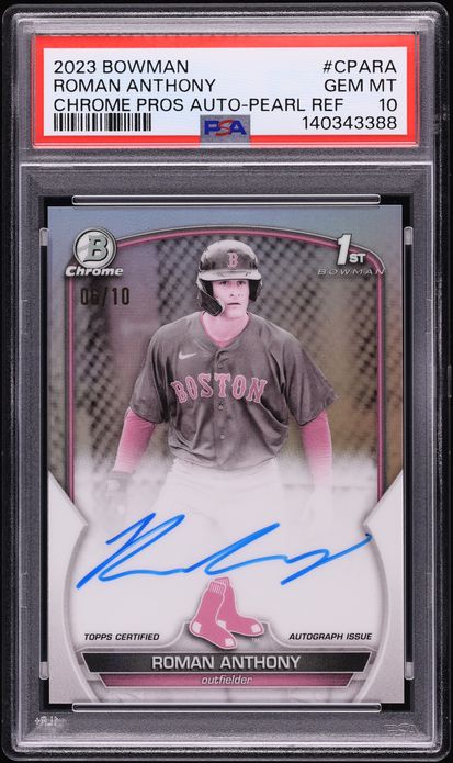 2023 Bowman Chrome Pearl Refractor Roman Anthony PROSPECT AUTO /10 #CPA-RA PSA 10 GEM MINT