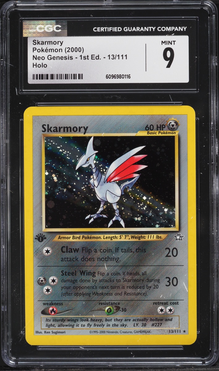 2000 Pokemon Neo Genesis 1st Edition Holo Skarmory #13 CGC 9 MINT