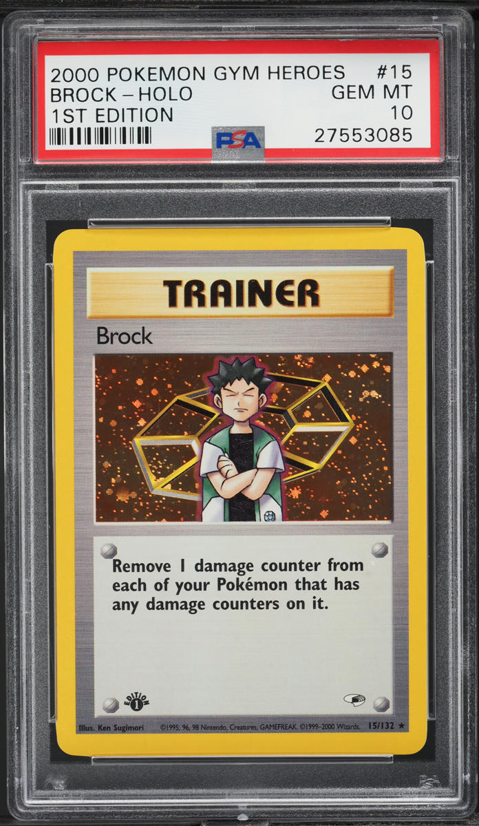 2000 Pokemon Gym Heroes 1st Edition Holo Brock #15 PSA 10 GEM MINT