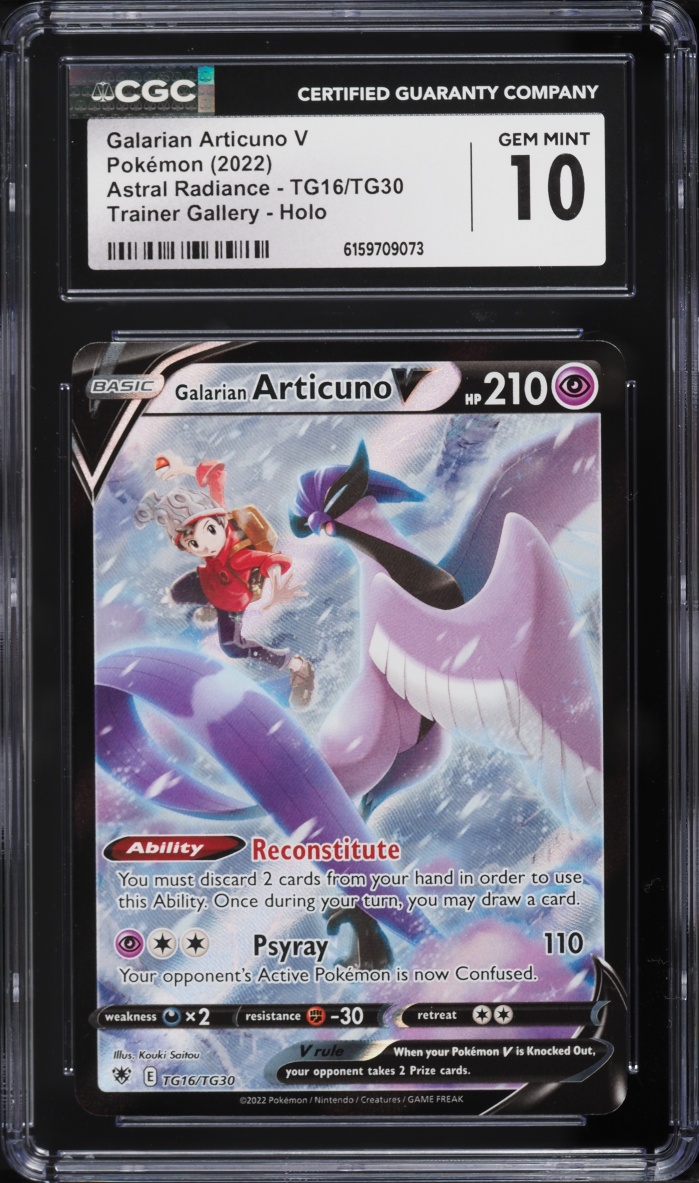 2022 Pokemon Sword & Shield Astral Radiance CHR Galarian Articuno V #TG16 CGC 10 GEM MINT