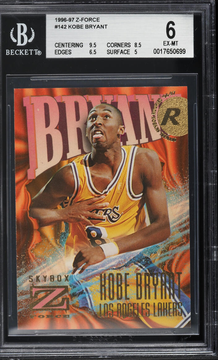 1996 Skybox Z-Force Kobe Bryant ROOKIE #142 BGS 6 EXMT
