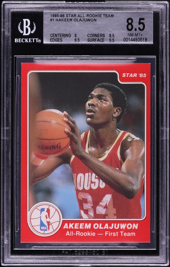 1985 Star All-Rookie Team Hakeem Olajuwon ROOKIE #1 BGS 8.5