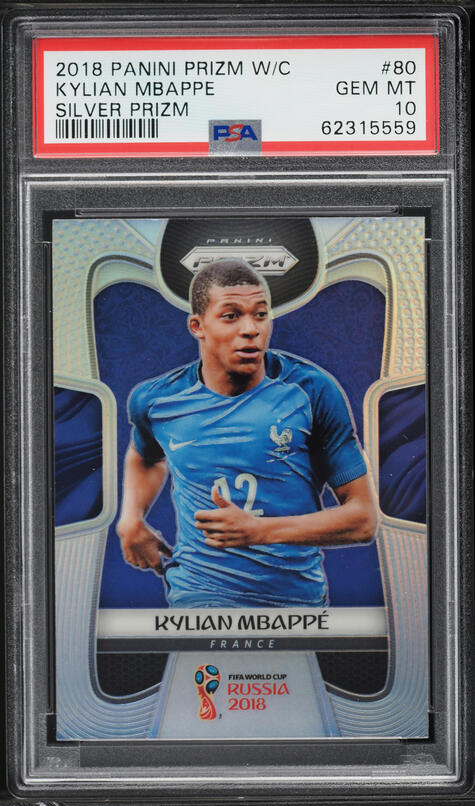 2018 Panini Prizm World Cup Cyrillic Text Kylian Mbappe SSP ROOKIE