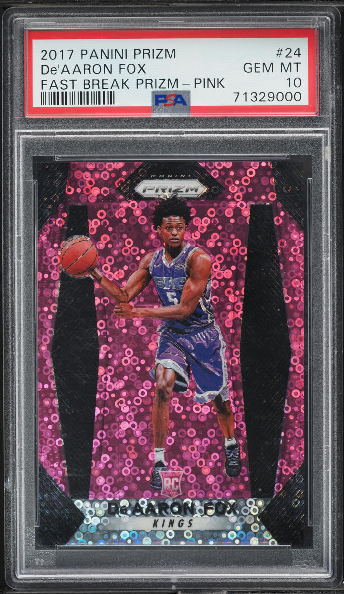 2017 Panini Prizm Fast Break Pink De'Aaron Fox ROOKIE /50 #24 PSA 10 GEM MINT