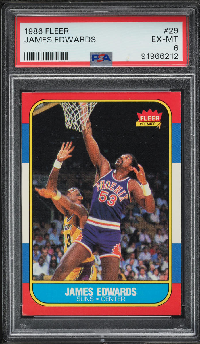 1986 Fleer Basketball James Edwards #29 PSA 6 EXMT
