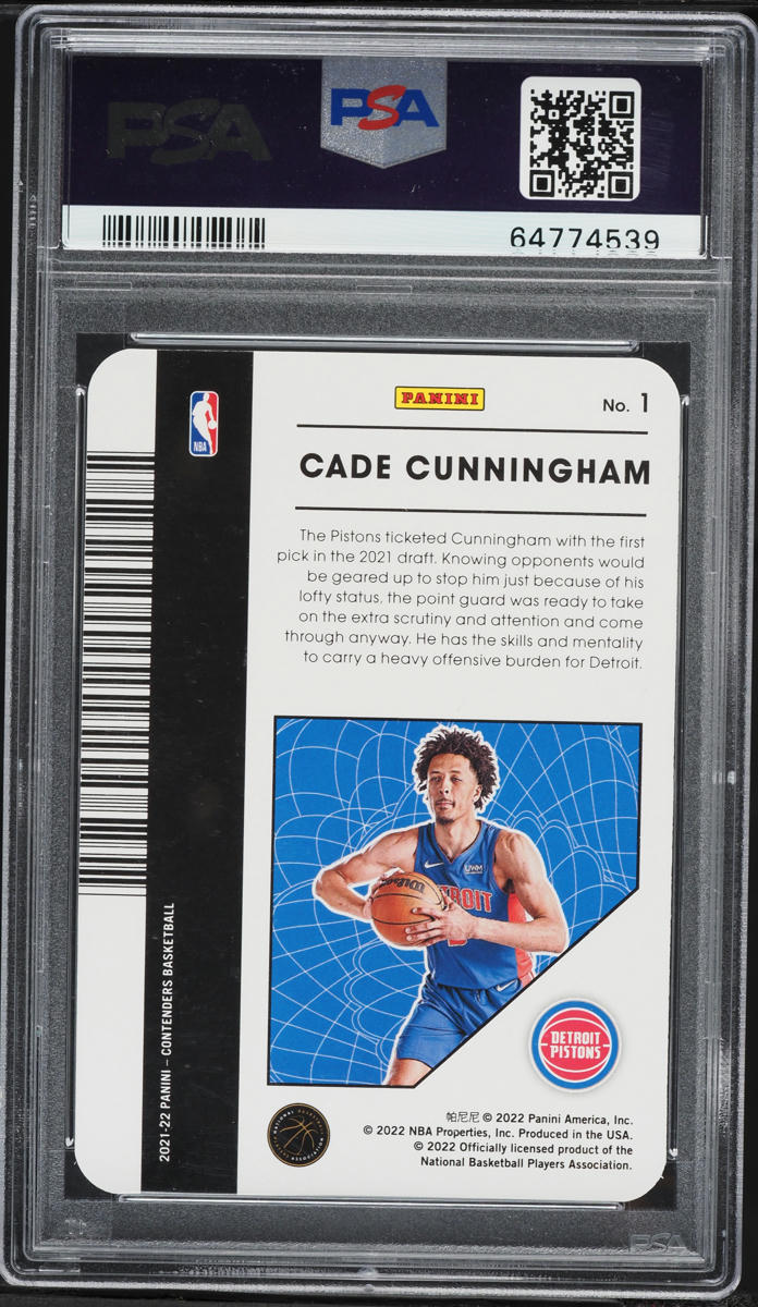 2021 Panini Contenders Permit To Dominate Cade Cunningham ROOKIE #1 PSA 10 GEM MINT