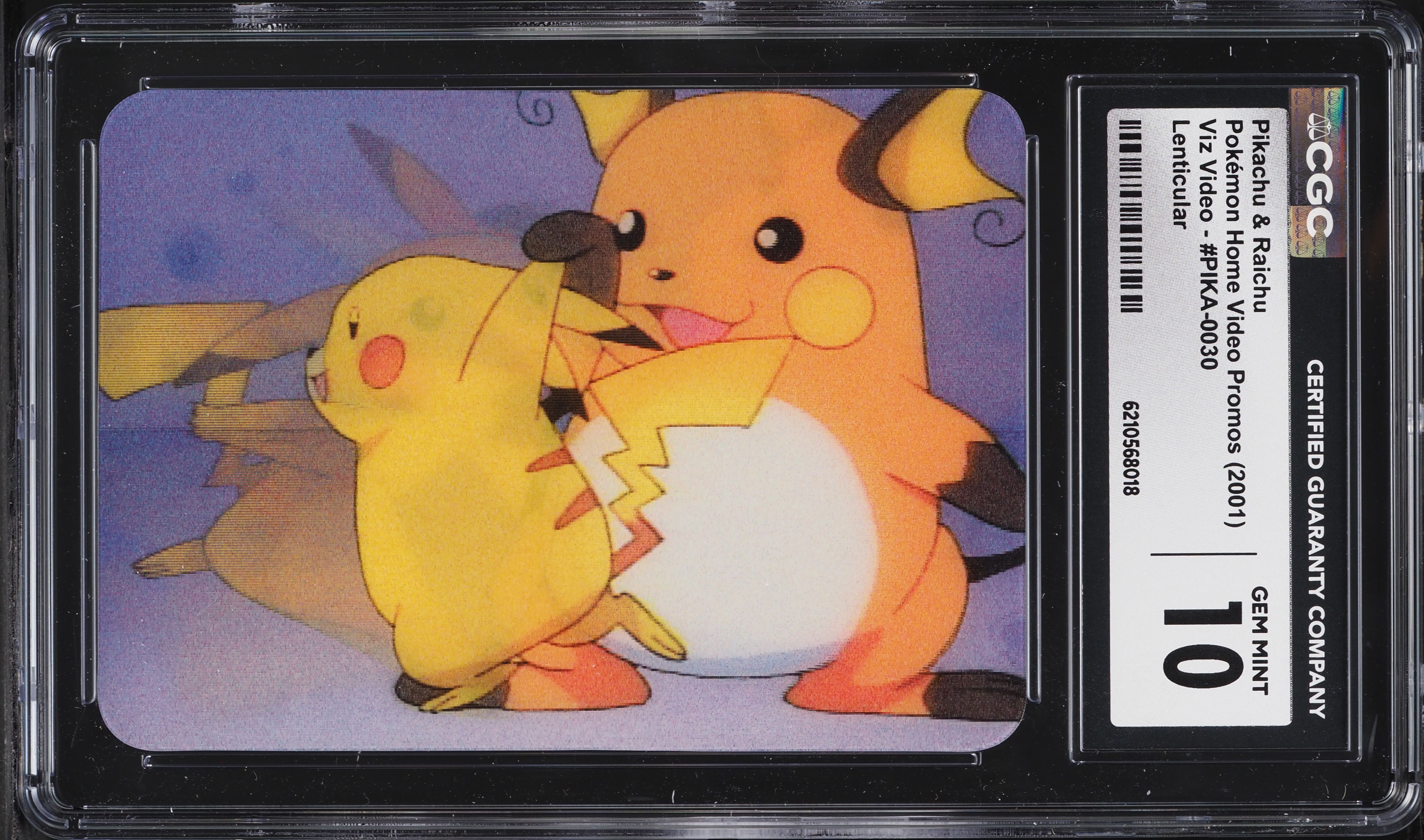 2001 Pokemon Home Video Promo Viz Lenticular Pikachu & Raichu #PIKA-0030 CGC 10 GEM MINT