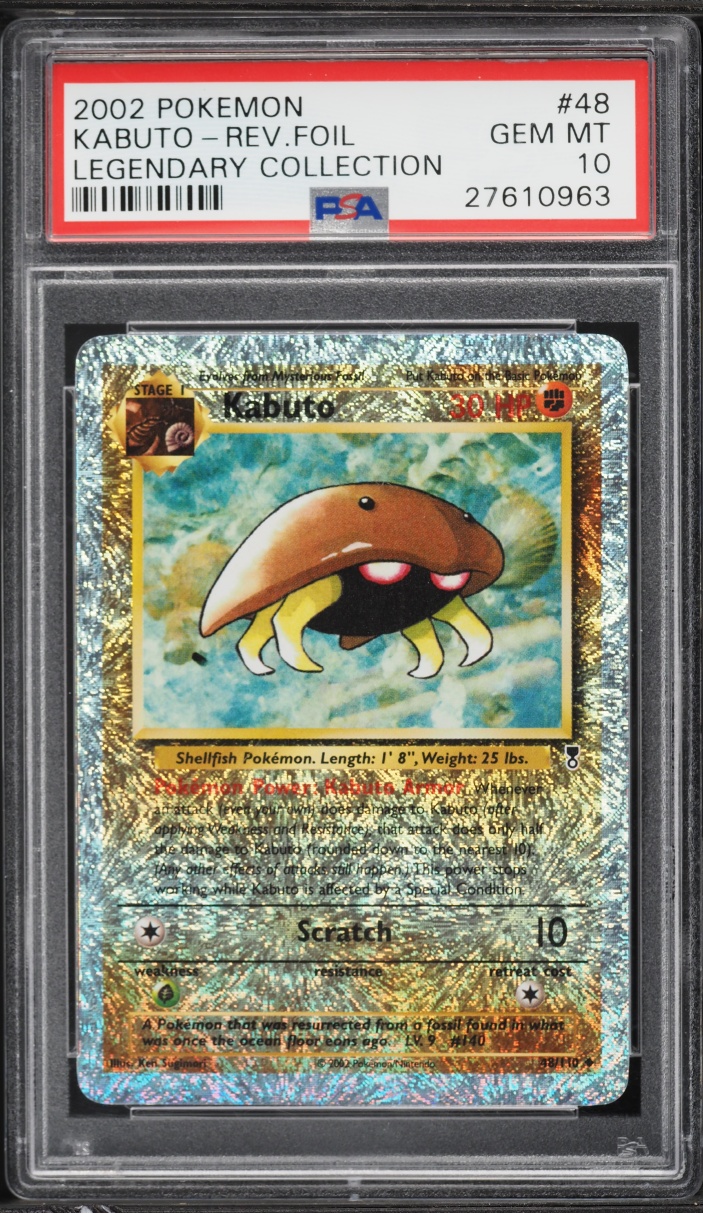 2002 Pokemon Legendary Collection Reverse Holo Kabuto #48 PSA 10 GEM MINT