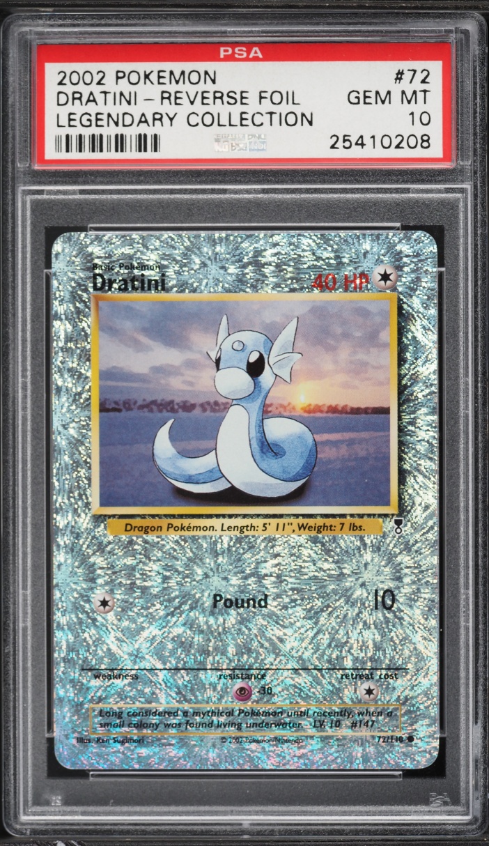 2002 Pokemon Legendary Collection Reverse Holo Dratini #72 PSA 10 GEM MINT