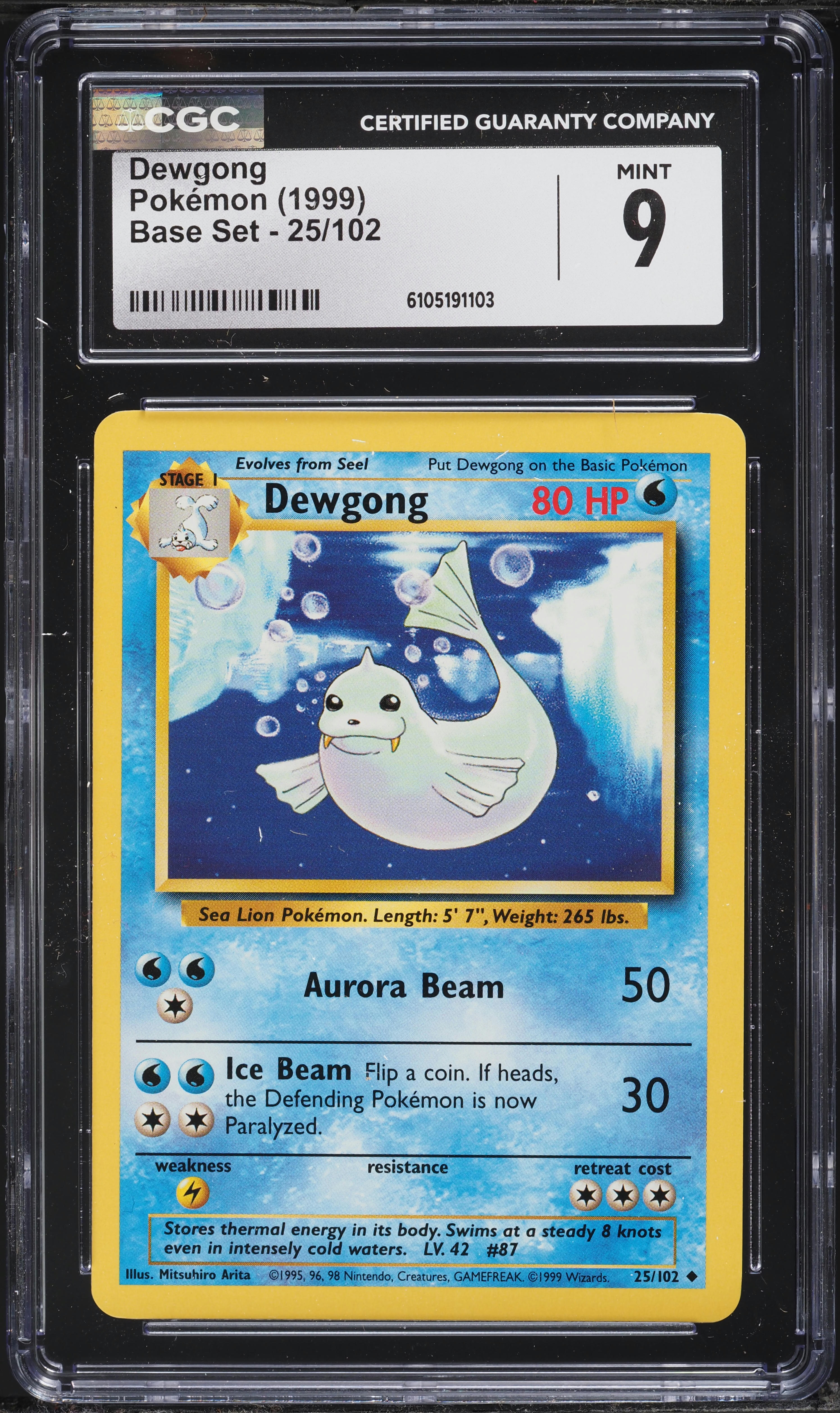 1999 Pokemon Base Set Dewgong #25 CGC 9 MINT