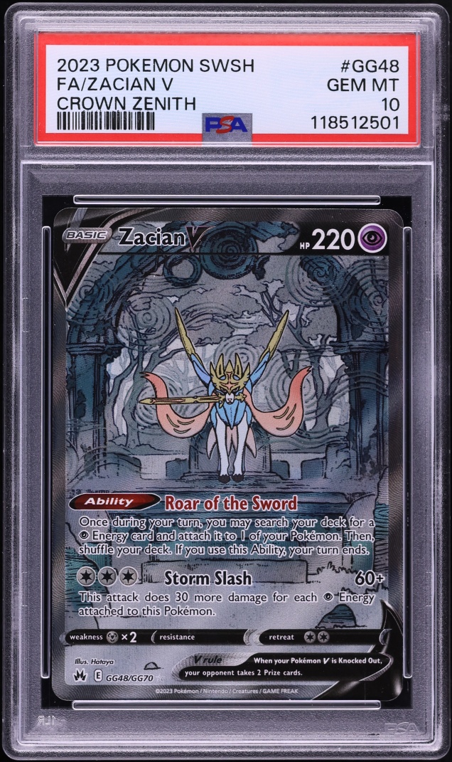 2023 Pokemon SWSH Crown Zenith Galarian Gallery Alt Art Zacian V #GG48 PSA 10 GEM MINT