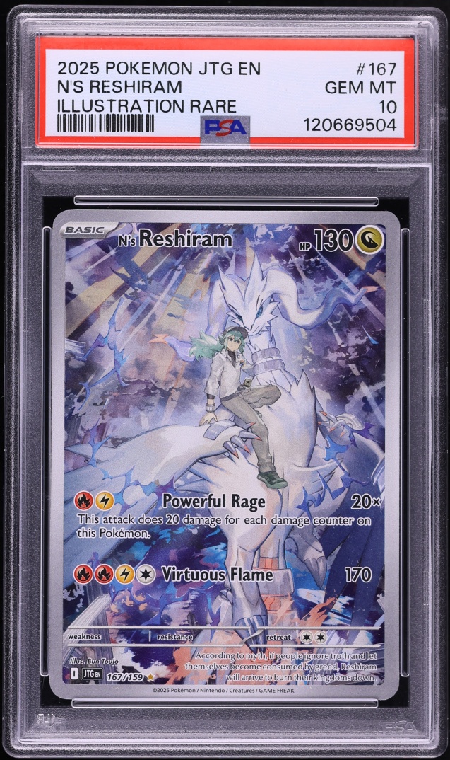2025 Pokemon Scarlet & Violet Journey Together IR N's Reshiram #167 PSA 10 GEM MINT
