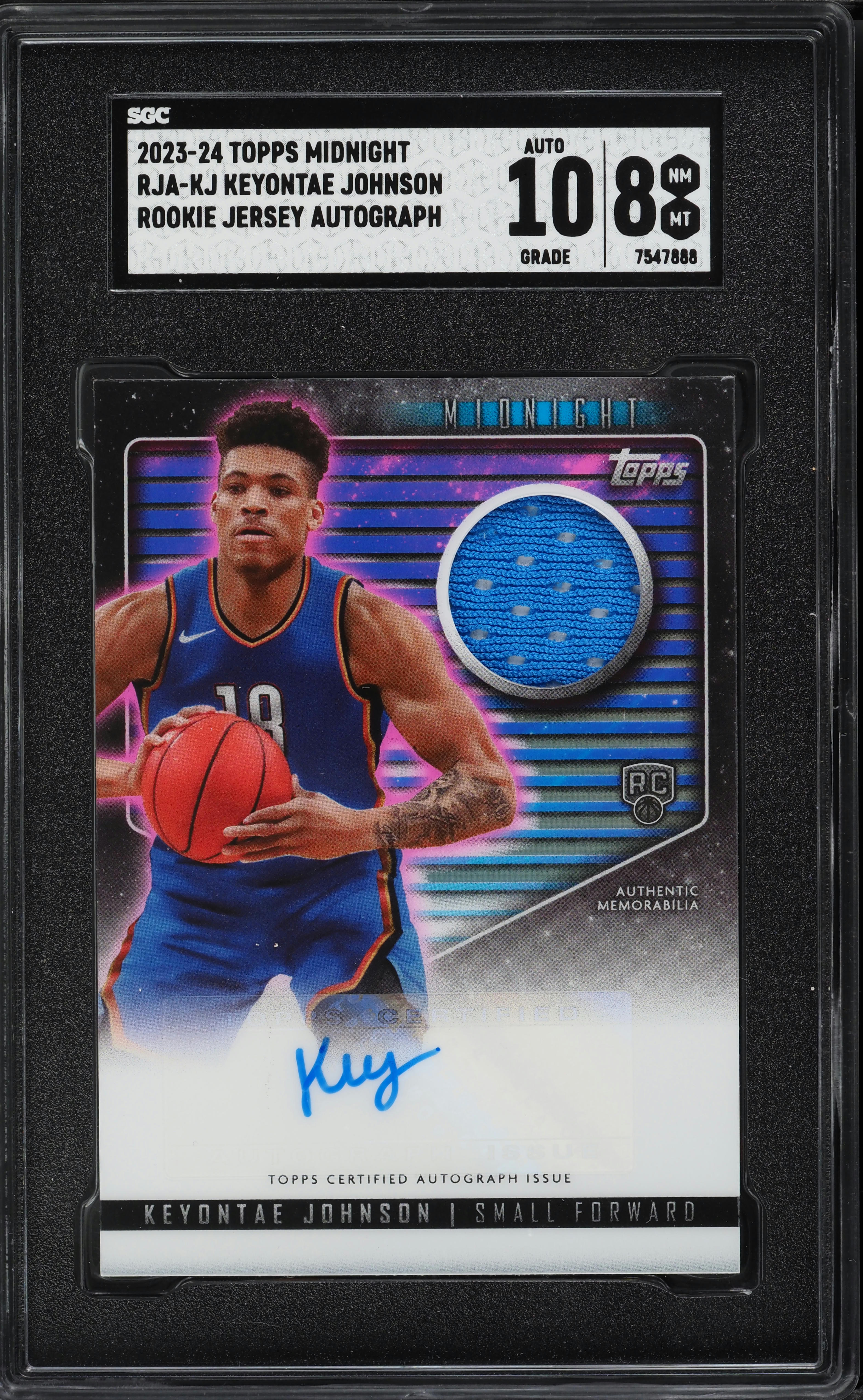 2023 Topps Midnight Keyontae Johnson ROOKIE PATCH AUTO #RJA
