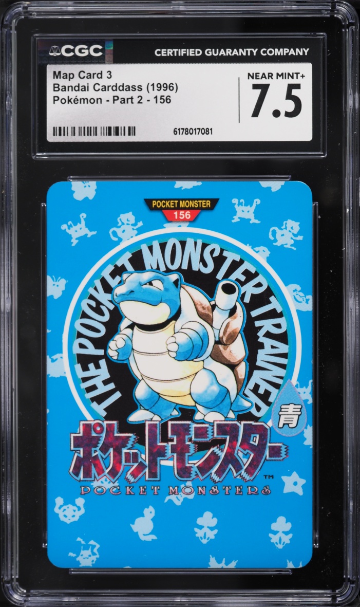 1996 Pokemon Japanese Bandai Carddass Part 2 Map Card 3 #156 CGC 7.5 NRMT+