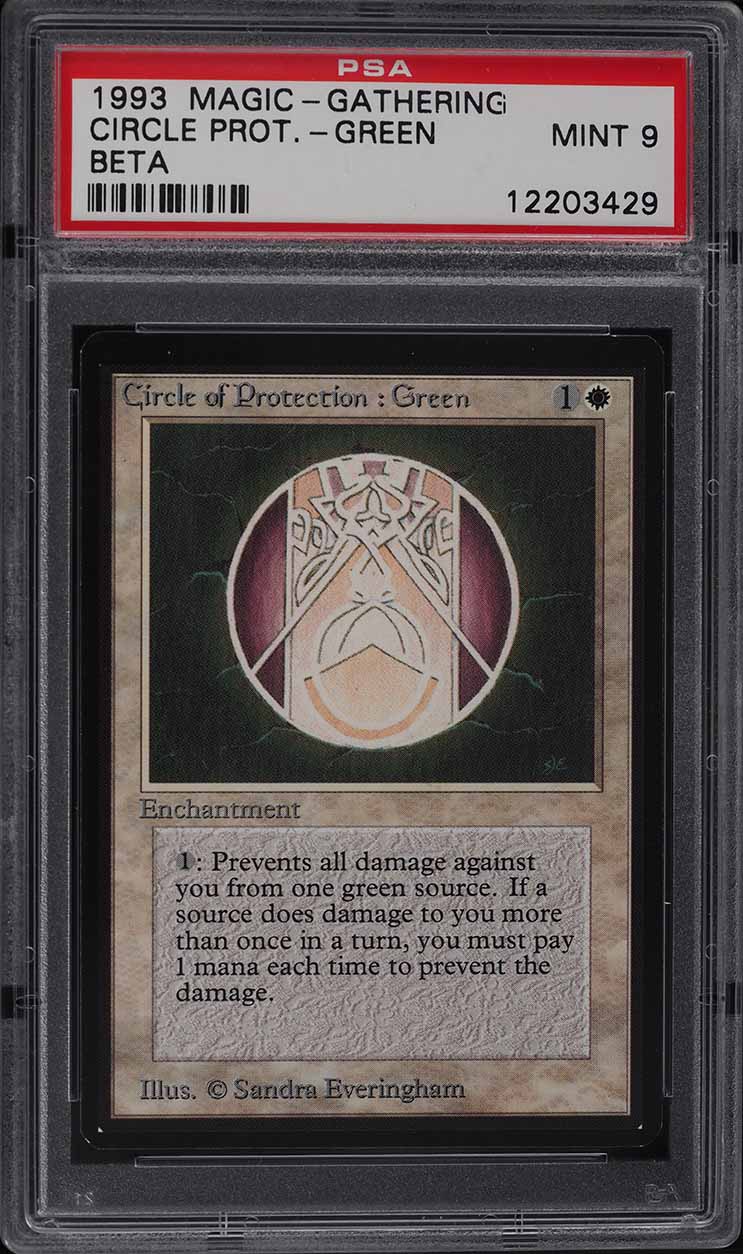 1993 Magic The Gathering MTG Beta Circle of Protection: Green PSA