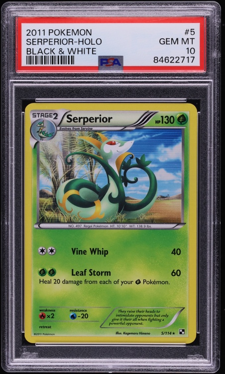2011 Pokemon Black & White Holo Serperior #5 PSA 10 GEM MINT