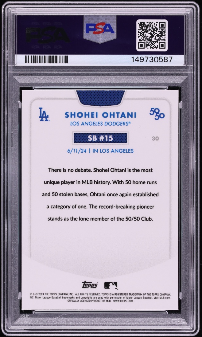 2024 Topps Chrome 50/50 Orange Refractor Shohei Ohtani 25/25 #30 PSA 9 MINT