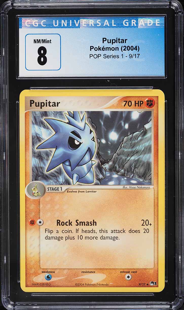 2004 Pokemon Pop Series 1 Pupitar #9 CGC 8 NM-MT