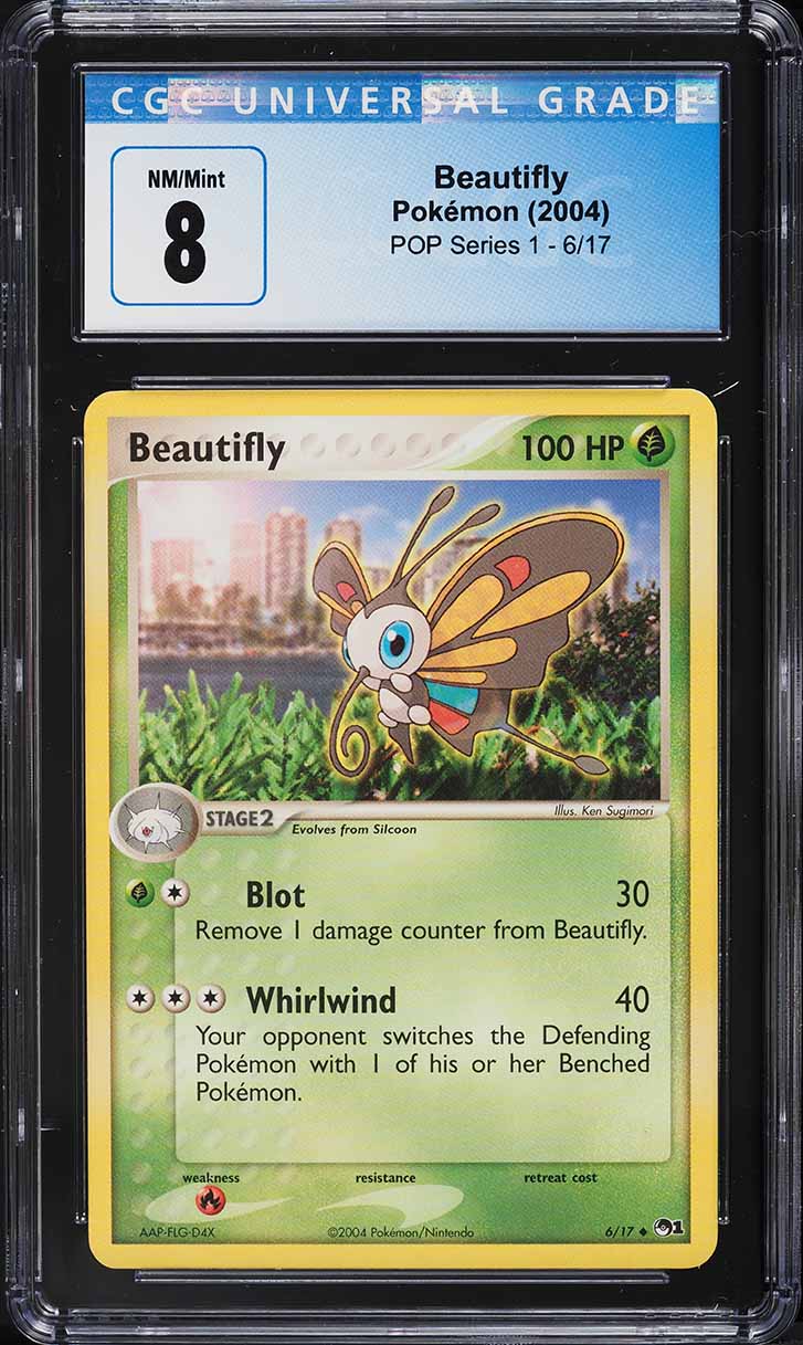 2004 Pokemon Pop Series 1 Beautifly #6 CGC 8 NM-MT