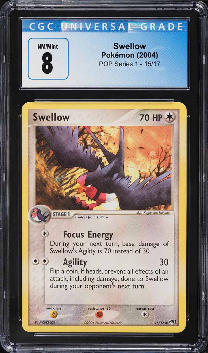 2004 Pokemon Pop Series 1 Swellow #15 CGC 8 NM-MT