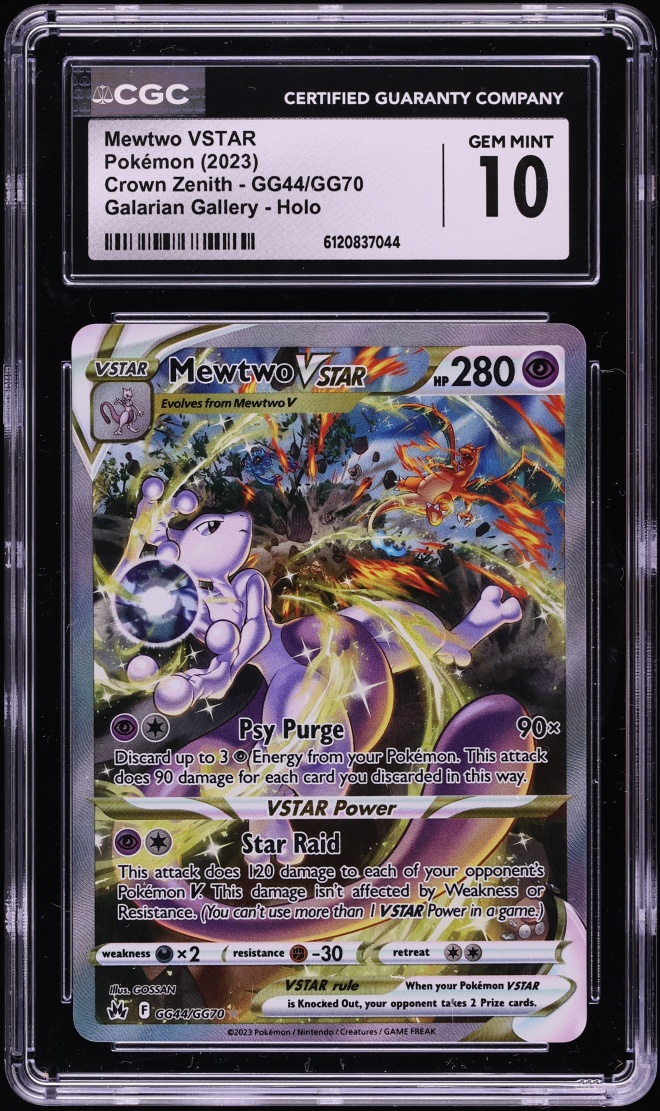 2023 Pokemon Sword & Shield Crown Zenith Full Art Mewtwo VSTAR #GG44 CGC 10 GEM MINT